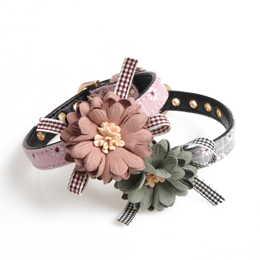 Floral dog collar